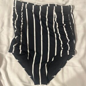 Black and White Striped Bikini Bottom
